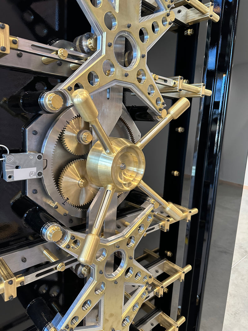 Custom Handle Designed and Machined for Safe Door Project